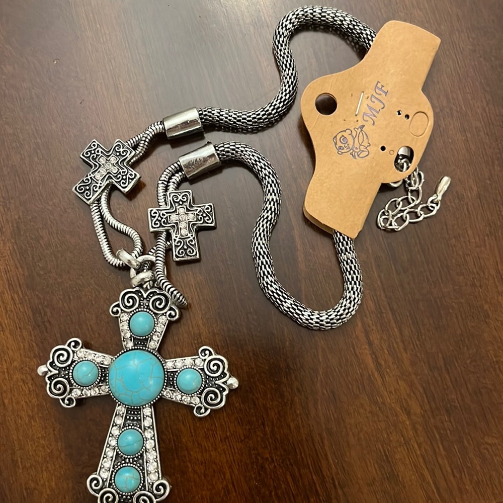 Big cross statement necklace